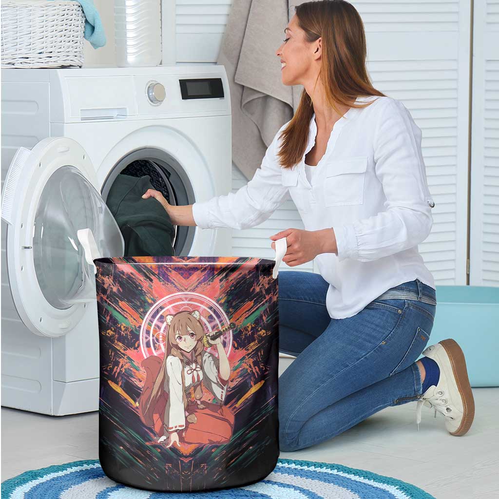Raphtalia The Rising of the Shield Hero Laundry Basket with Magical Circle Effects and Energetic Battle Pose - The Mazicc