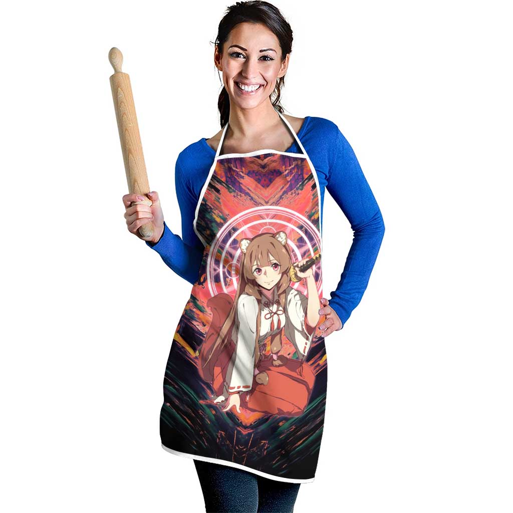Raphtalia The Rising of the Shield Hero Apron with Magical Circle Effects and Energetic Battle Pose - The Mazicc
