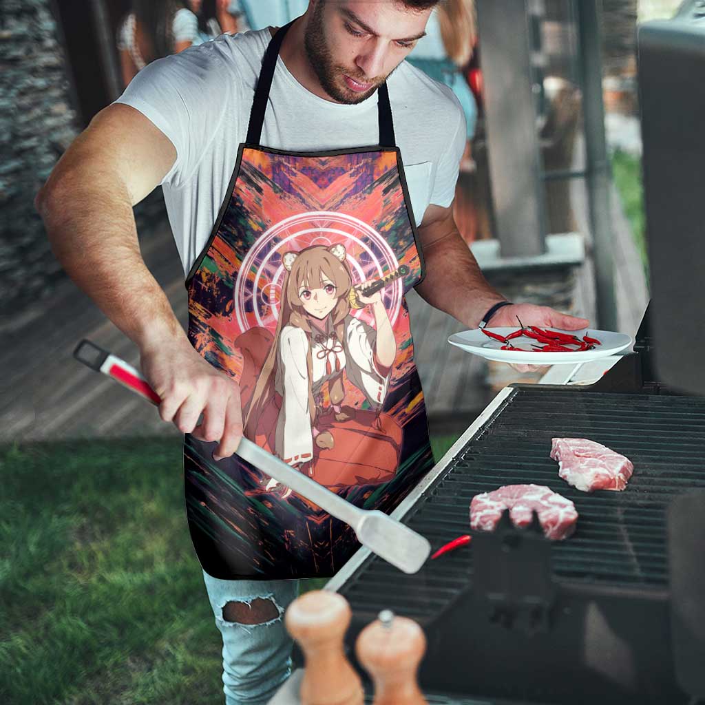 Raphtalia The Rising of the Shield Hero Apron with Magical Circle Effects and Energetic Battle Pose - The Mazicc