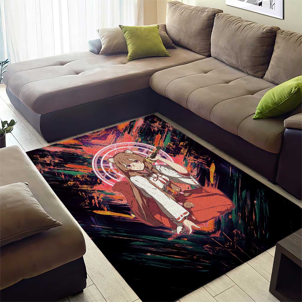 Raphtalia The Rising of the Shield Hero Area Rug with Magical Circle Effects and Energetic Battle Pose - The Mazicc