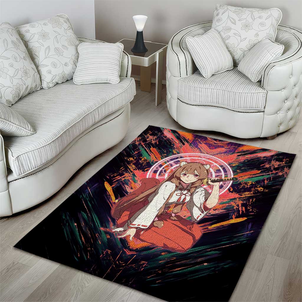 Raphtalia The Rising of the Shield Hero Area Rug with Magical Circle Effects and Energetic Battle Pose - The Mazicc