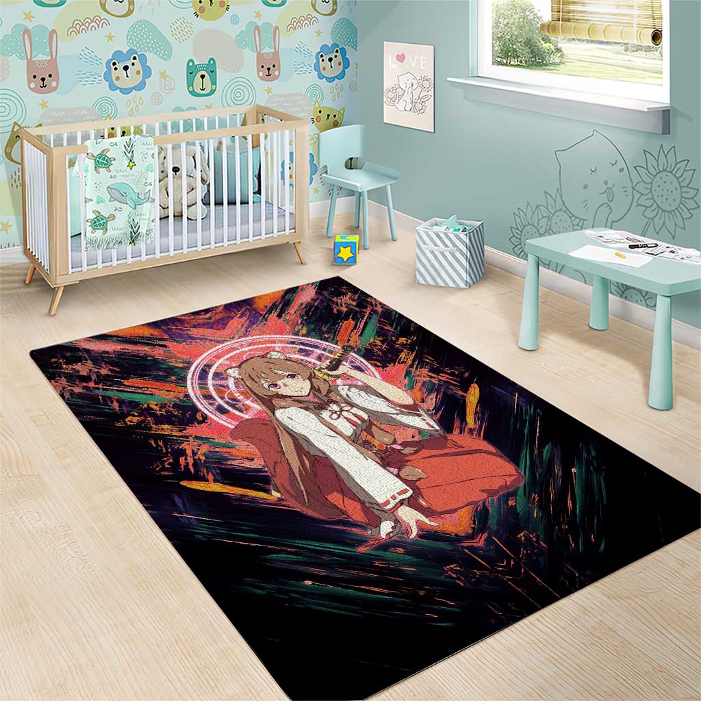 Raphtalia The Rising of the Shield Hero Area Rug with Magical Circle Effects and Energetic Battle Pose - The Mazicc