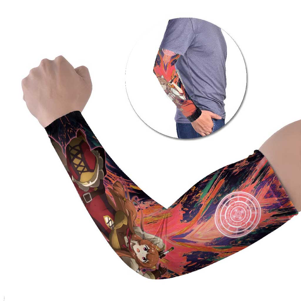 Raphtalia The Rising of the Shield Hero Arm Sleeves with Magical Circle Effects and Energetic Battle Pose - The Mazicc