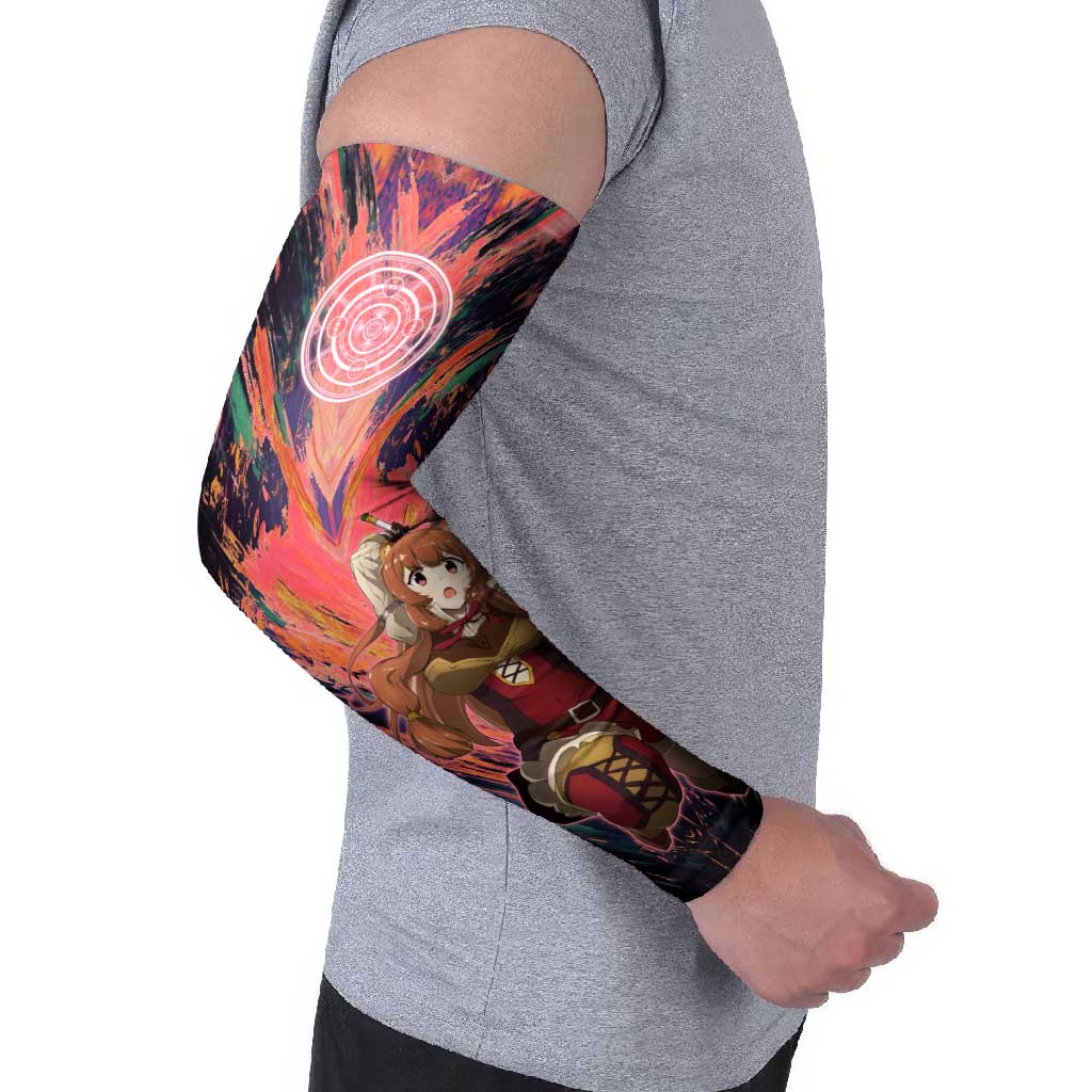 Raphtalia The Rising of the Shield Hero Arm Sleeves with Magical Circle Effects and Energetic Battle Pose - The Mazicc