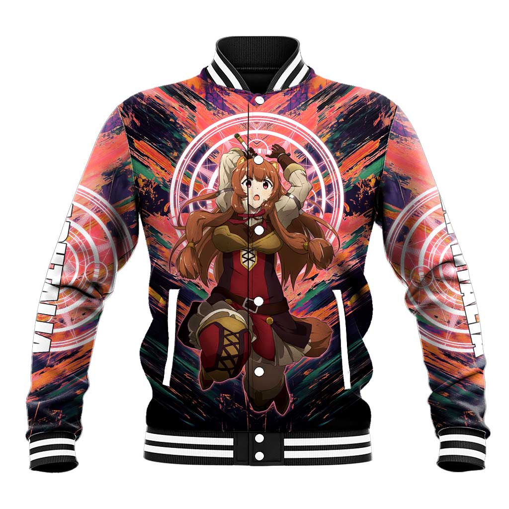 Raphtalia The Rising of the Shield Hero Baseball Jacket with Magical Circle Effects and Energetic Battle Pose - The Mazicc