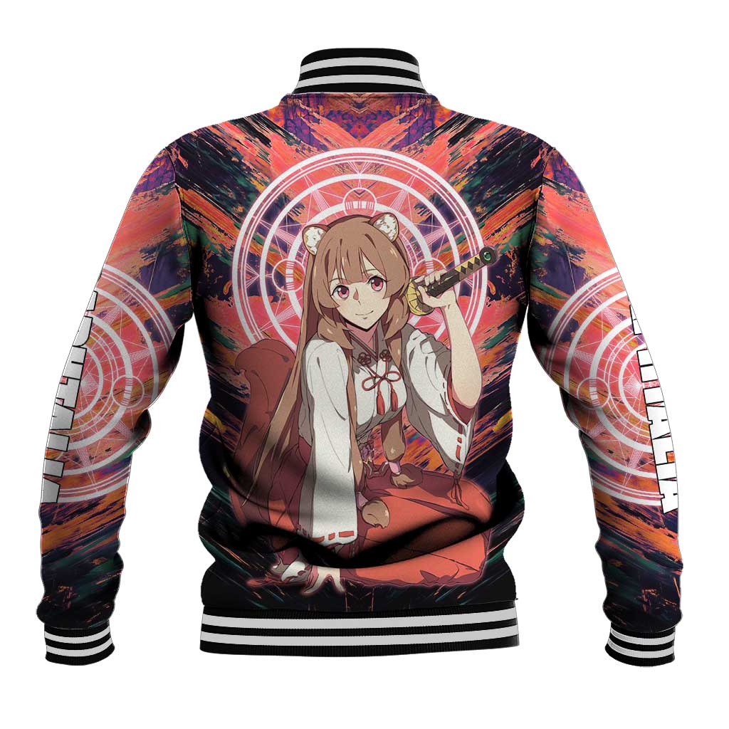 Raphtalia The Rising of the Shield Hero Baseball Jacket with Magical Circle Effects and Energetic Battle Pose - The Mazicc