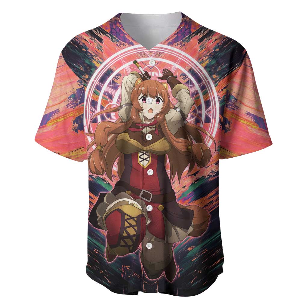Raphtalia The Rising of the Shield Hero Baseball Jersey with Magical Circle Effects and Energetic Battle Pose - The Mazicc