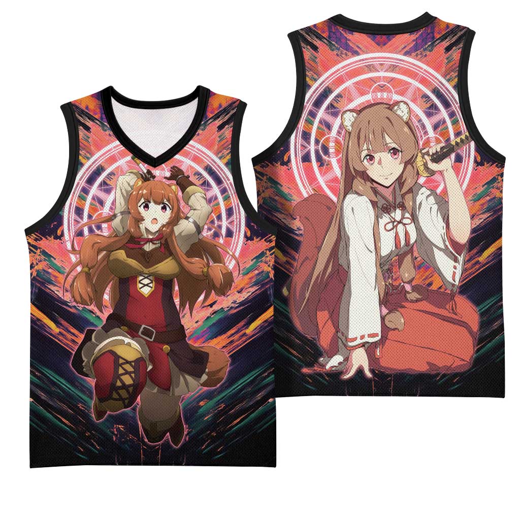 Raphtalia The Rising of the Shield Hero Basketball Jersey with Magical Circle Effects and Energetic Battle Pose - The Mazicc