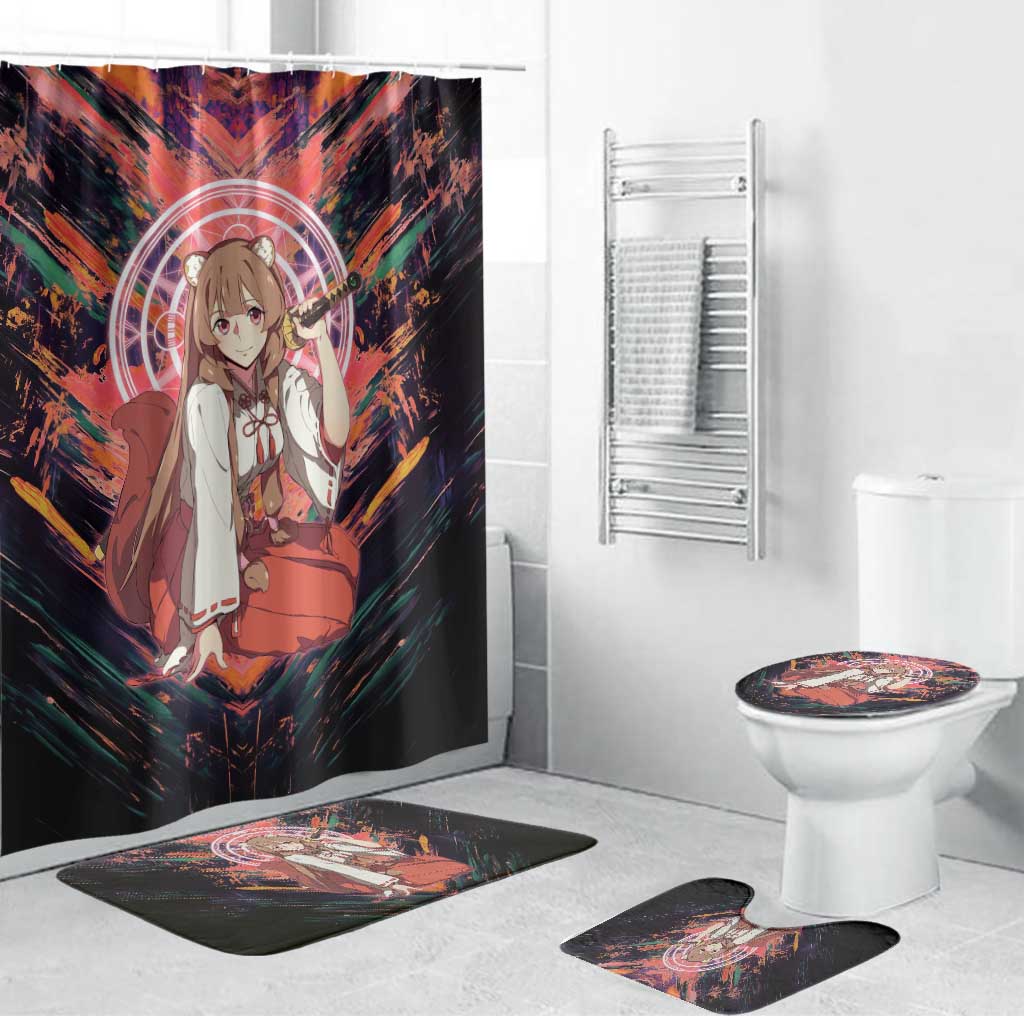 Raphtalia The Rising of the Shield Hero Bathroom Set with Magical Circle Effects and Energetic Battle Pose - The Mazicc