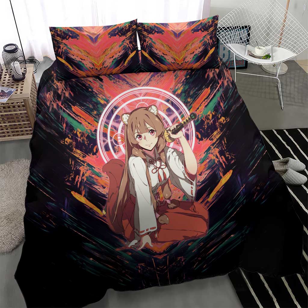 Raphtalia The Rising of the Shield Hero Bedding Set with Magical Circle Effects and Energetic Battle Pose - The Mazicc