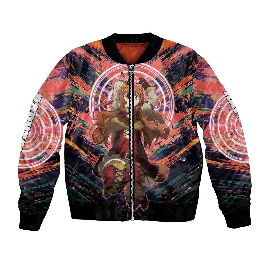 Raphtalia The Rising of the Shield Hero Bomber Jacket with Magical Circle Effects and Energetic Battle Pose - The Mazicc