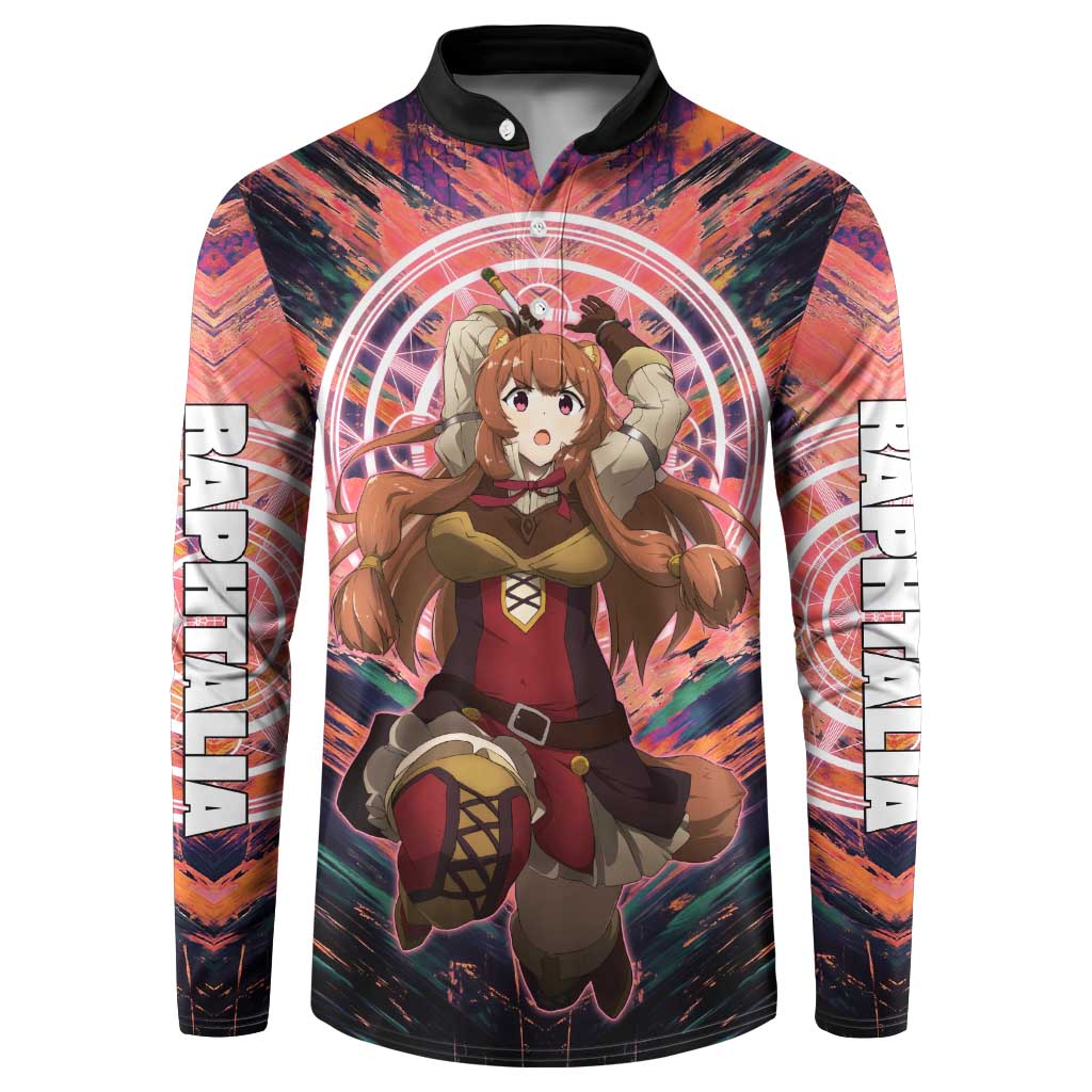 Raphtalia The Rising of the Shield Hero Button Sweatshirt with Magical Circle Effects and Energetic Battle Pose - The Mazicc