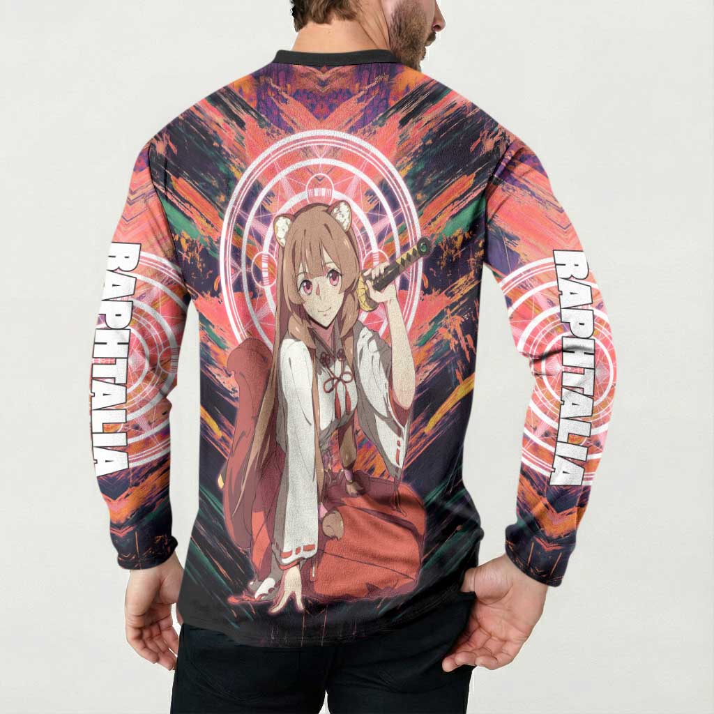Raphtalia The Rising of the Shield Hero Button Sweatshirt with Magical Circle Effects and Energetic Battle Pose - The Mazicc