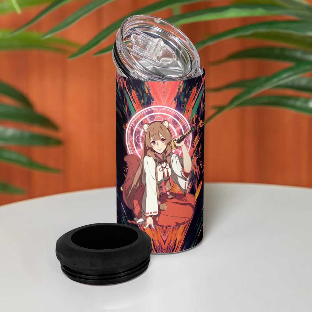 Raphtalia The Rising of the Shield Hero 4 in 1 Can Cooler Tumbler with Magical Circle Effects and Energetic Battle Pose - The Mazicc