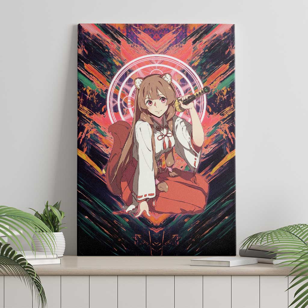 Raphtalia The Rising of the Shield Hero Canvas Wall Art with Magical Circle Effects and Energetic Battle Pose - The Mazicc