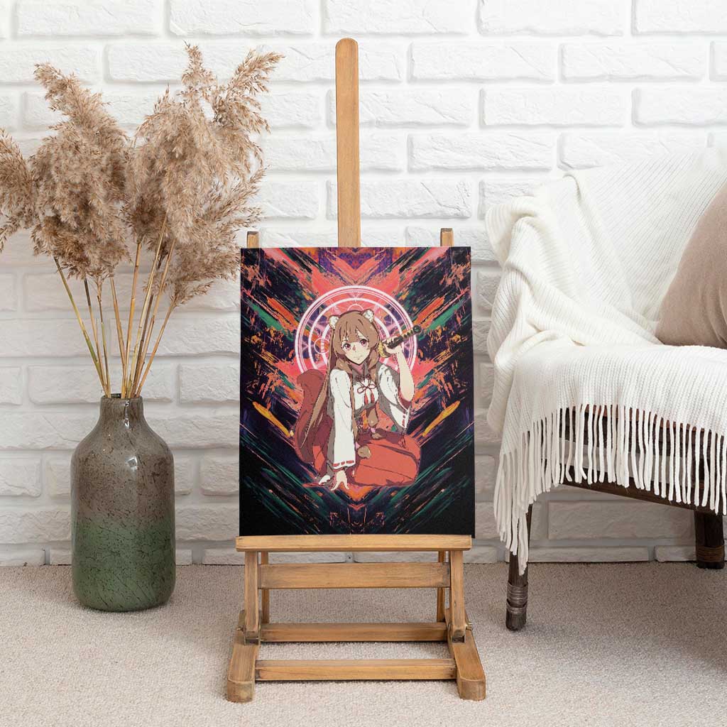 Raphtalia The Rising of the Shield Hero Canvas Wall Art with Magical Circle Effects and Energetic Battle Pose - The Mazicc