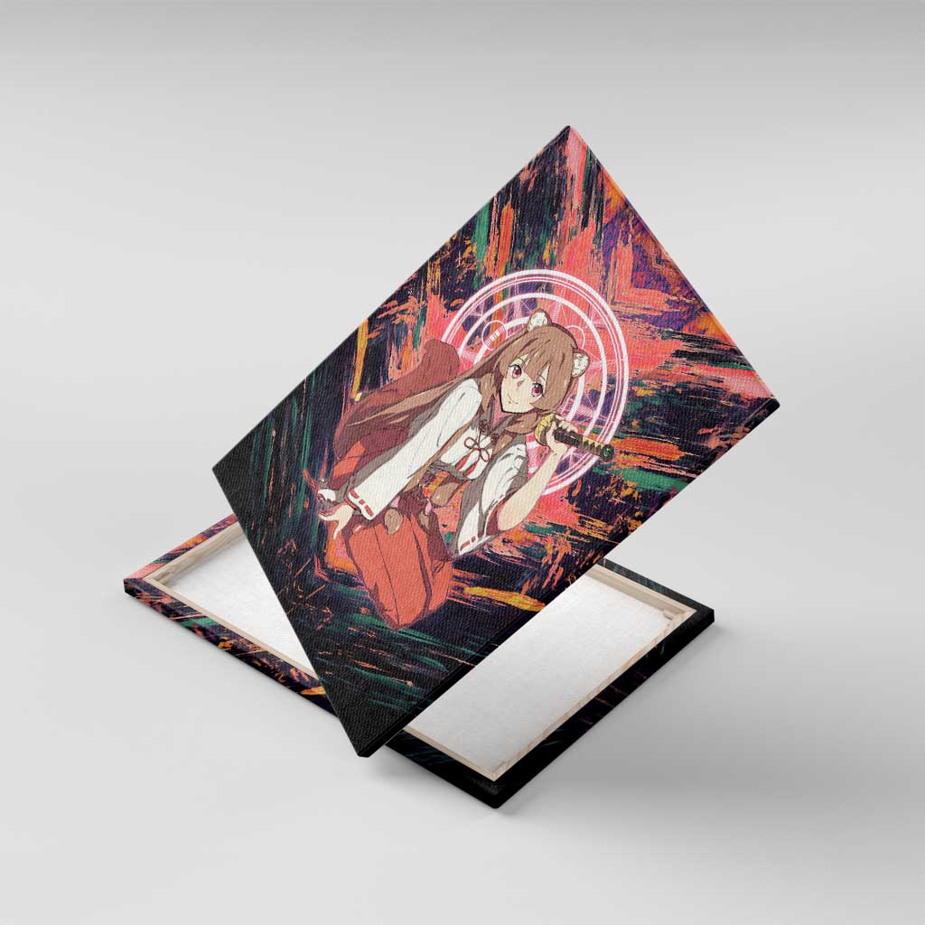 Raphtalia The Rising of the Shield Hero Canvas Wall Art with Magical Circle Effects and Energetic Battle Pose - The Mazicc