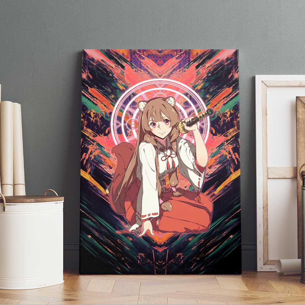 Raphtalia The Rising of the Shield Hero Canvas Wall Art with Magical Circle Effects and Energetic Battle Pose - The Mazicc