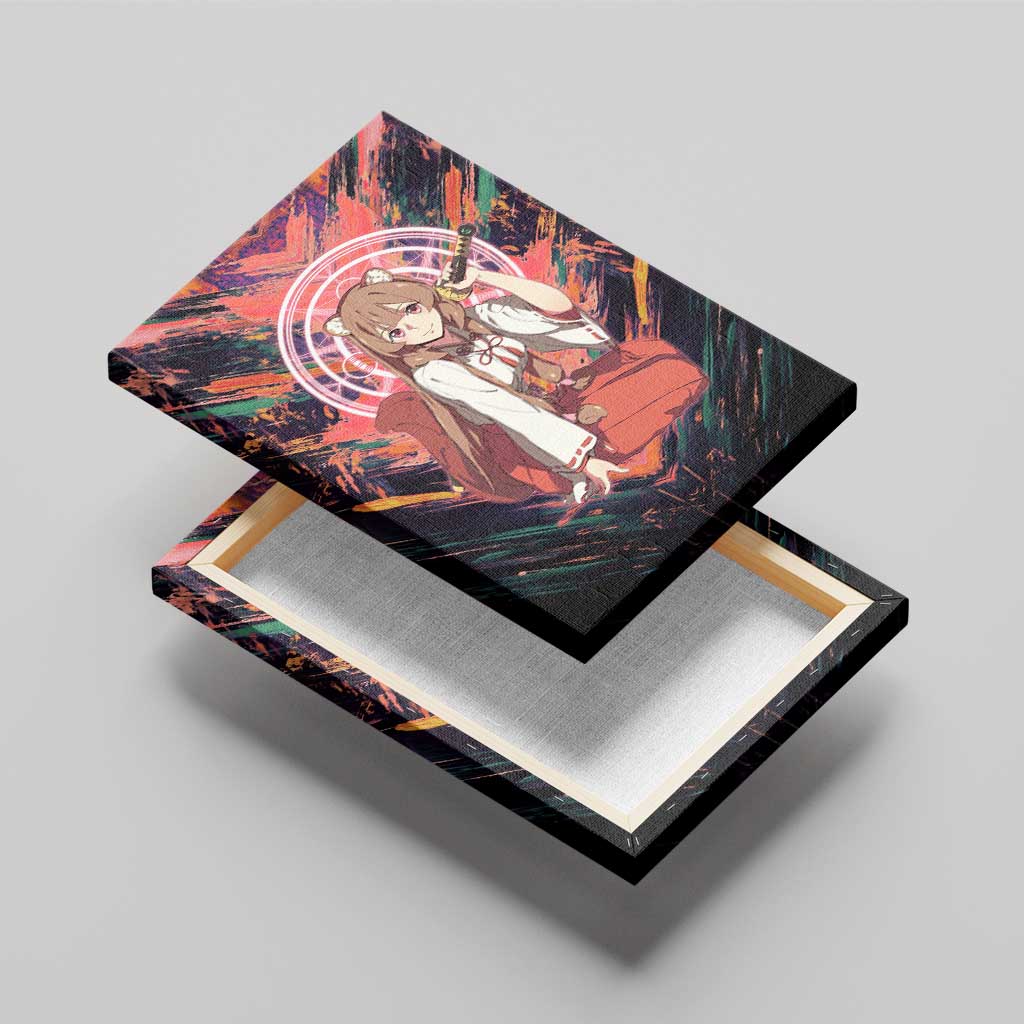 Raphtalia The Rising of the Shield Hero Canvas Wall Art with Magical Circle Effects and Energetic Battle Pose - The Mazicc