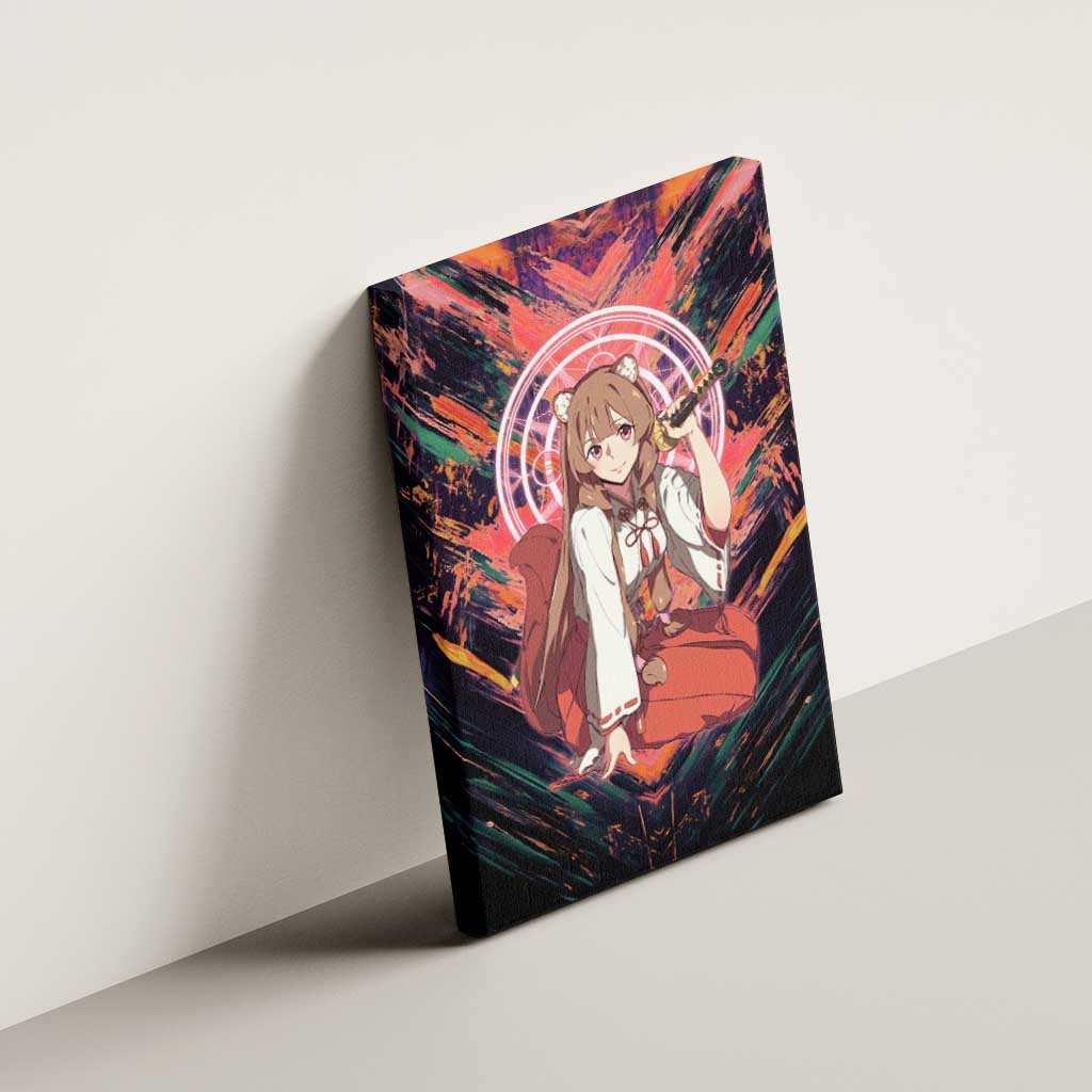 Raphtalia The Rising of the Shield Hero Canvas Wall Art with Magical Circle Effects and Energetic Battle Pose - The Mazicc