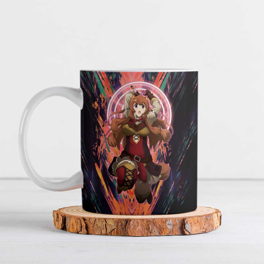 Raphtalia The Rising of the Shield Hero Ceramic Mug with Magical Circle Effects and Energetic Battle Pose - The Mazicc