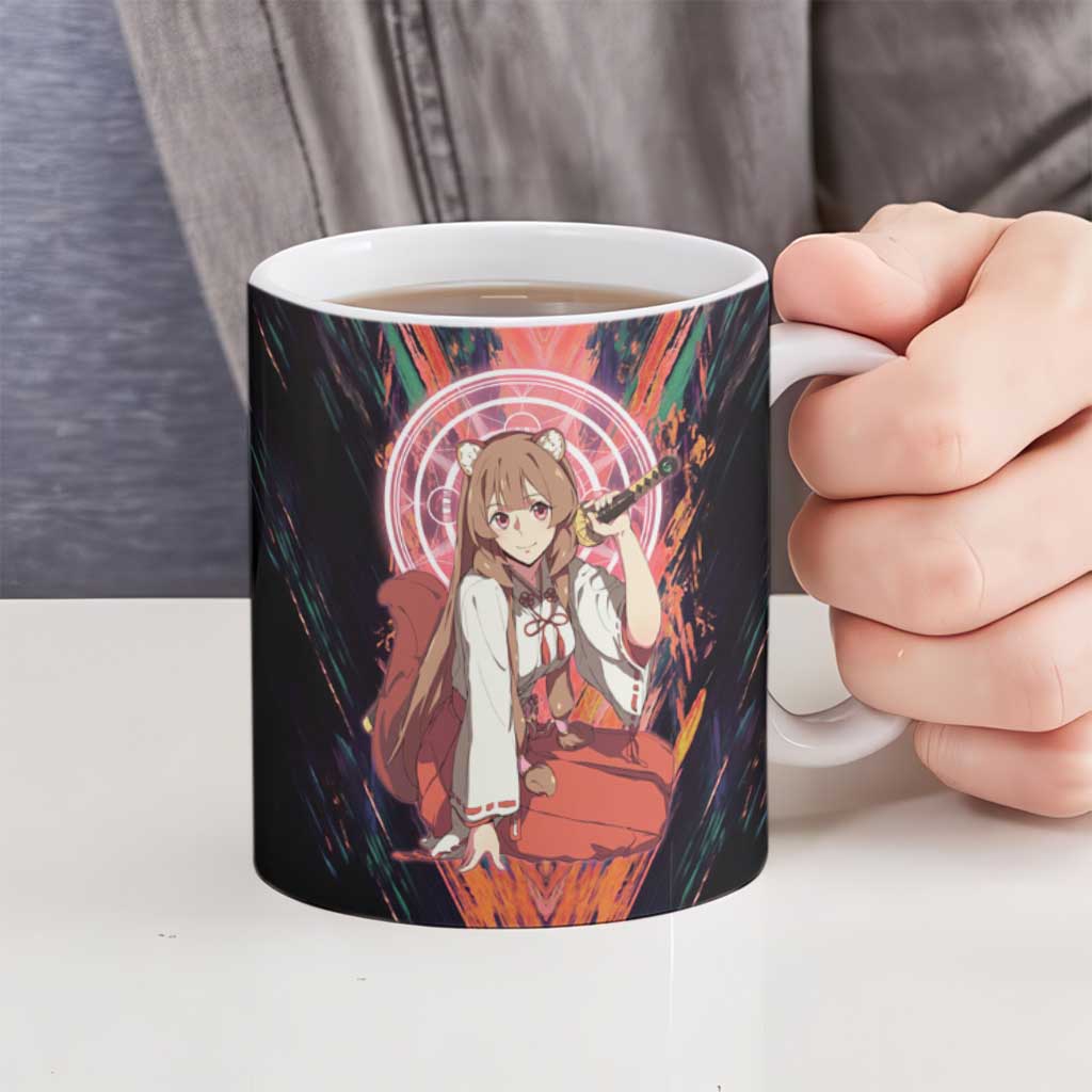 Raphtalia The Rising of the Shield Hero Ceramic Mug with Magical Circle Effects and Energetic Battle Pose - The Mazicc