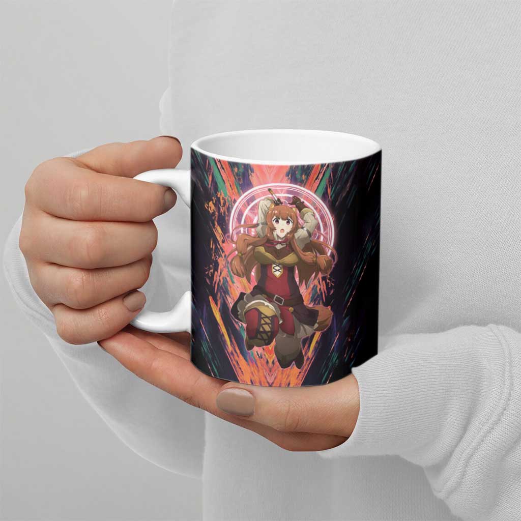 Raphtalia The Rising of the Shield Hero Ceramic Mug with Magical Circle Effects and Energetic Battle Pose - The Mazicc