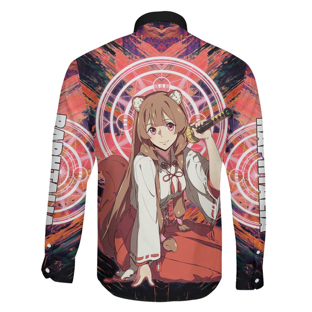 Raphtalia The Rising of the Shield Hero Family Matching Off The Shoulder Long Sleeve Dress and Hawaiian Shirt with Magical Circle Effects and Energetic Battle Pose