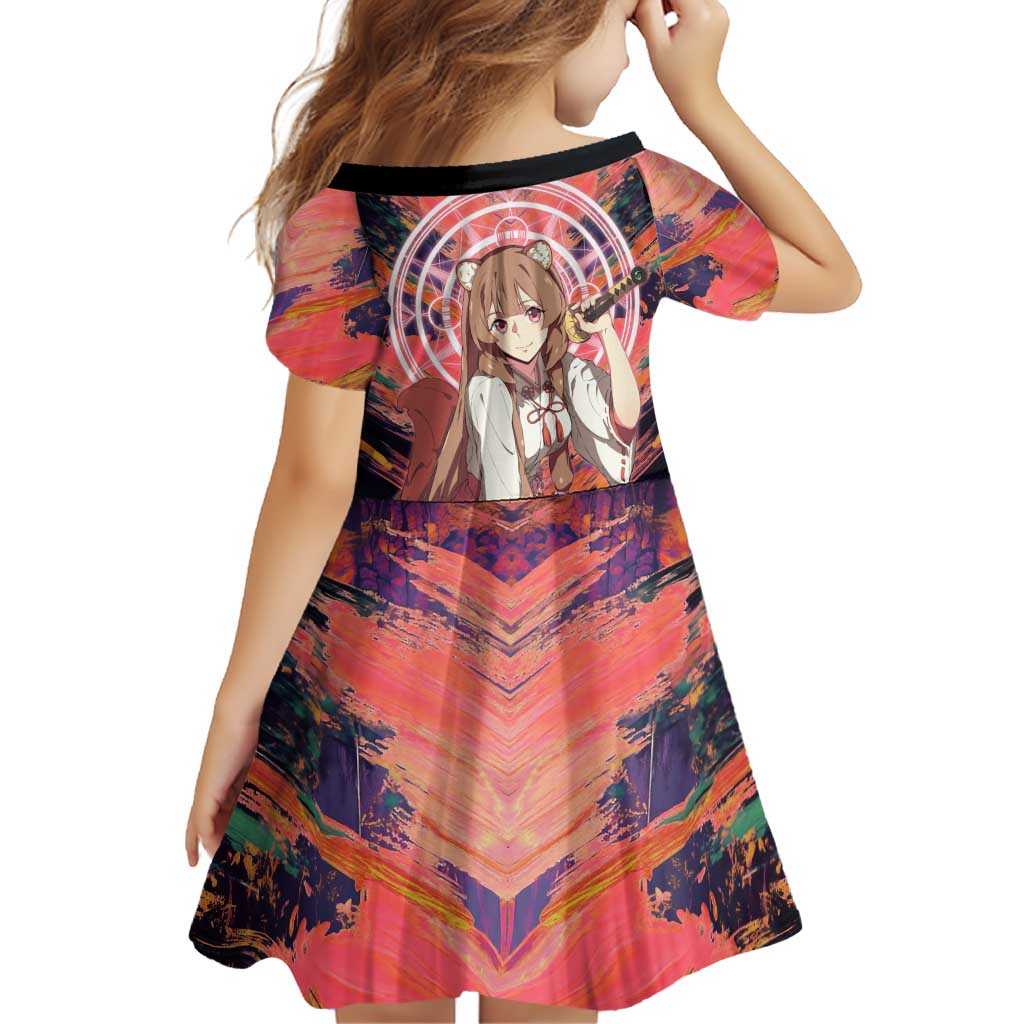 Raphtalia The Rising of the Shield Hero Family Matching Off Shoulder Maxi Dress and Hawaiian Shirt with Magical Circle Effects and Energetic Battle Pose