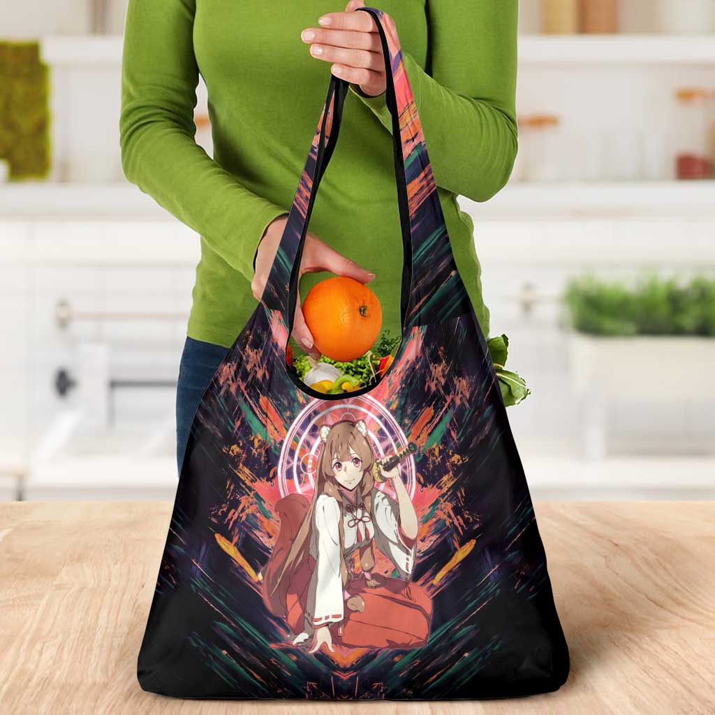 Raphtalia The Rising of the Shield Hero Grocery Bag with Magical Circle Effects and Energetic Battle Pose - The Mazicc