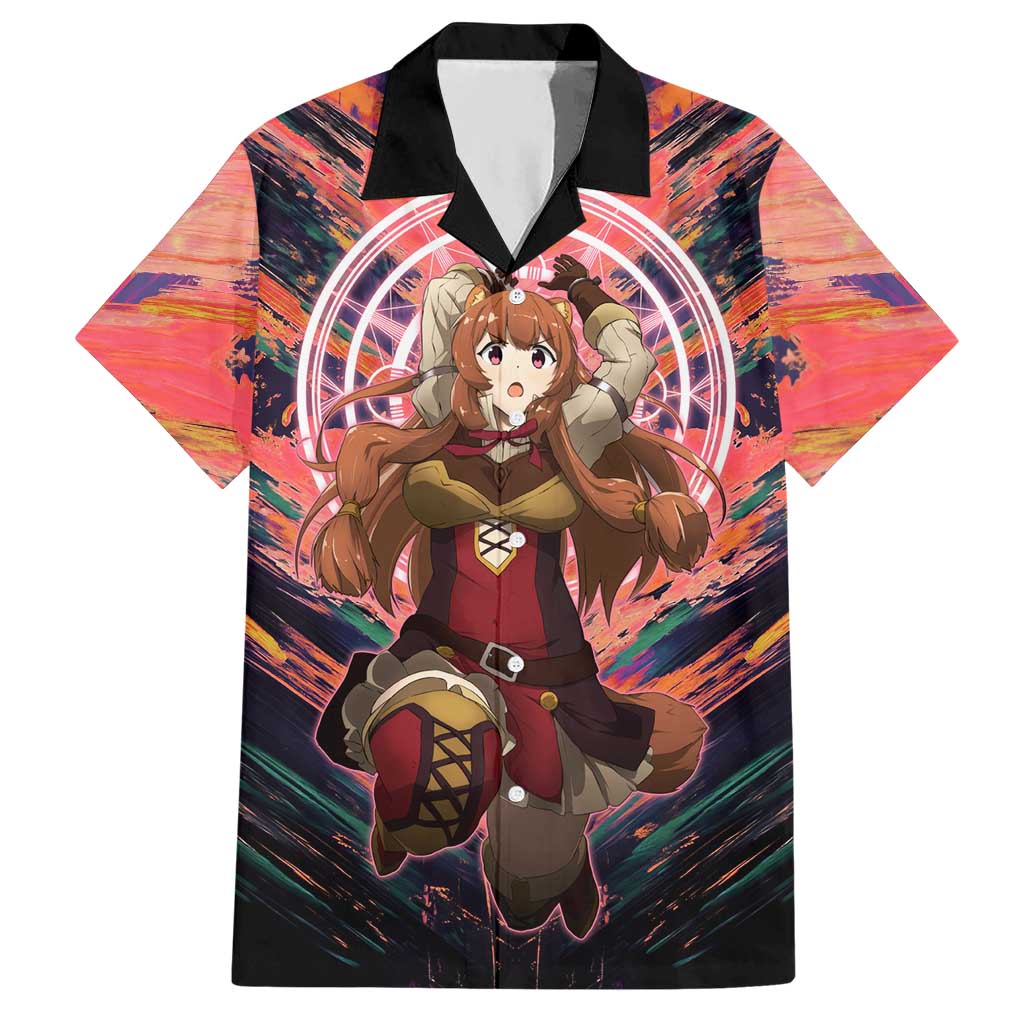 Raphtalia The Rising of the Shield Hero Hawaiian Shirt with Magical Circle Effects and Energetic Battle Pose - The Mazicc