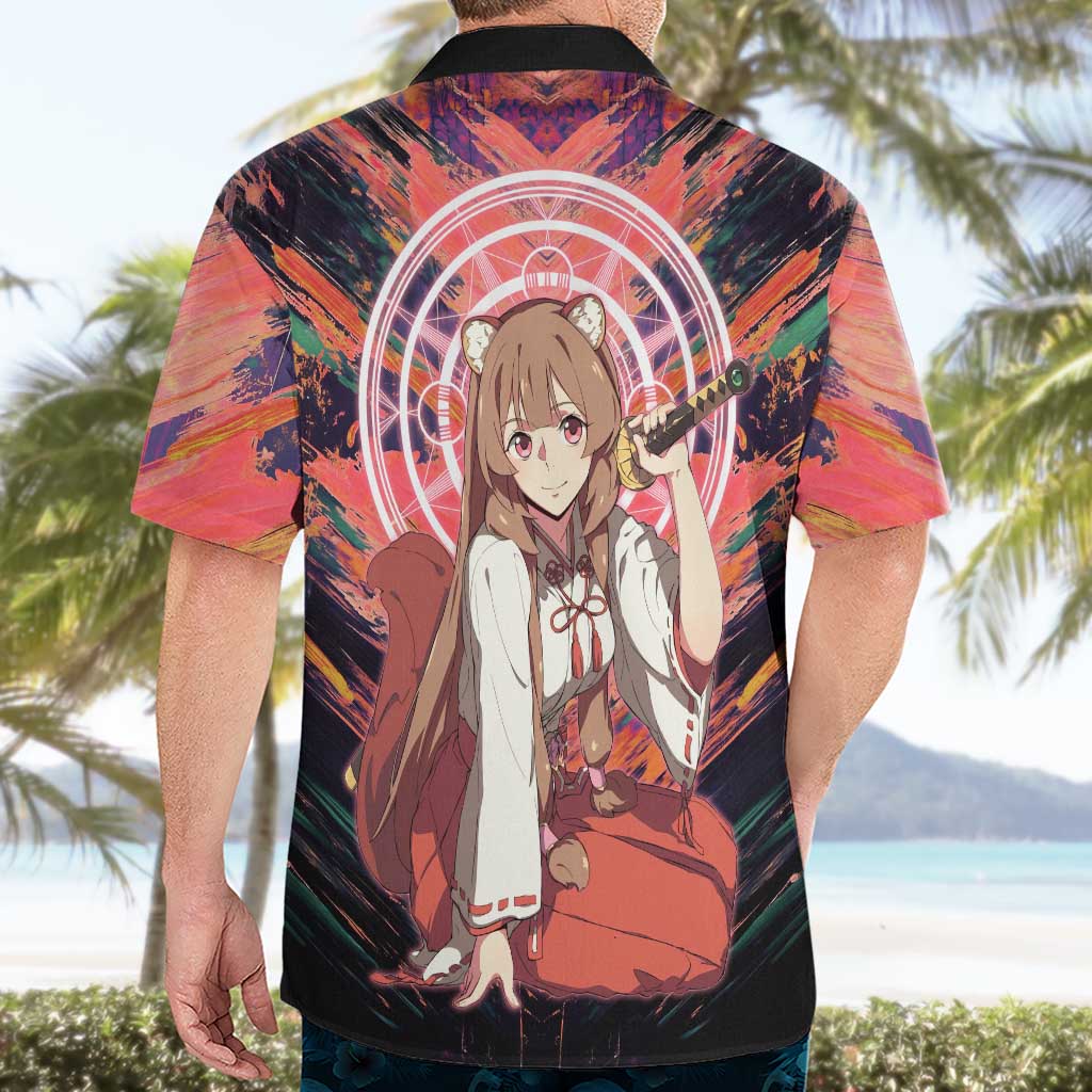 Raphtalia The Rising of the Shield Hero Hawaiian Shirt with Magical Circle Effects and Energetic Battle Pose - The Mazicc
