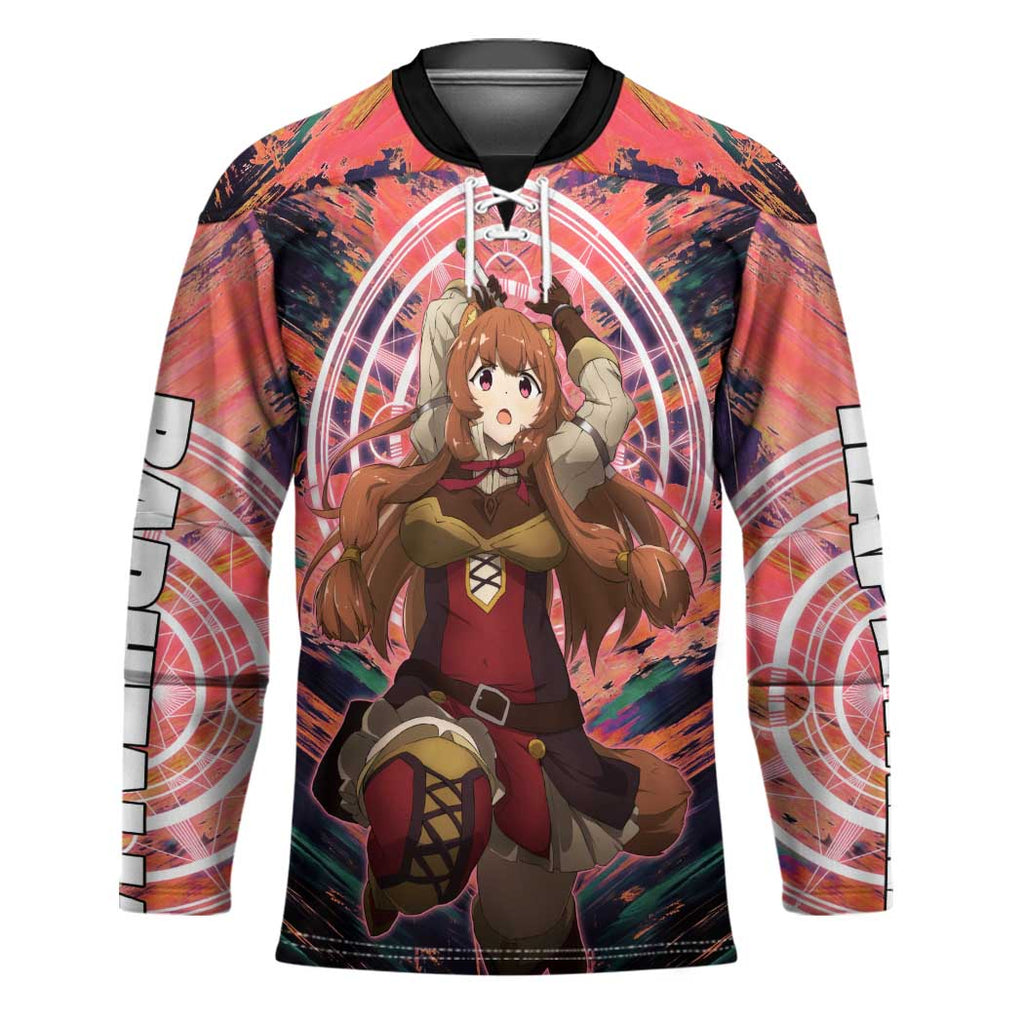 Raphtalia The Rising of the Shield Hero Hockey Jersey with Magical Circle Effects and Energetic Battle Pose - The Mazicc