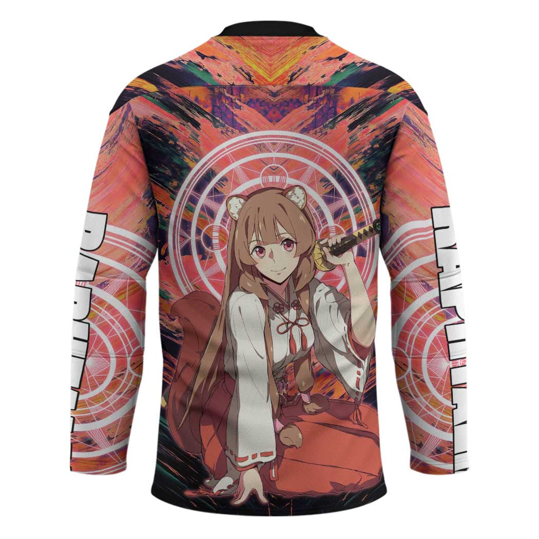 Raphtalia The Rising of the Shield Hero Hockey Jersey with Magical Circle Effects and Energetic Battle Pose - The Mazicc