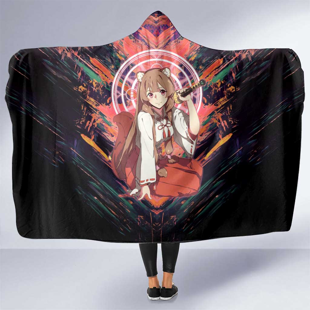 Raphtalia The Rising of the Shield Hero Hooded Blanket with Magical Circle Effects and Energetic Battle Pose - The Mazicc