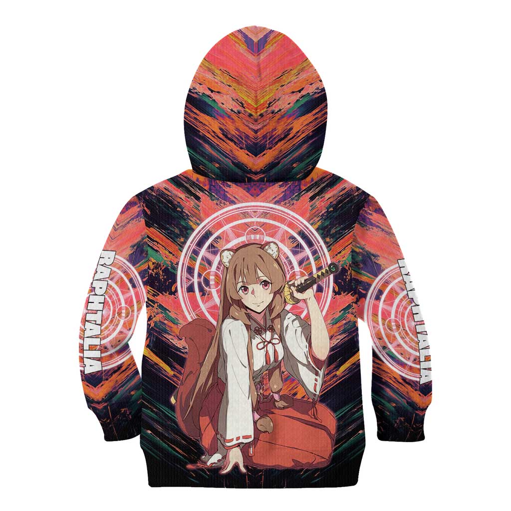 Raphtalia The Rising of the Shield Hero Kid Hoodie with Magical Circle Effects and Energetic Battle Pose - The Mazicc