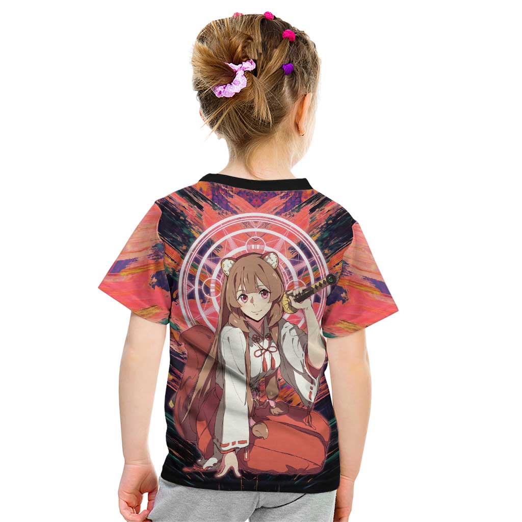 Raphtalia The Rising of the Shield Hero Kid T Shirt with Magical Circle Effects and Energetic Battle Pose - The Mazicc