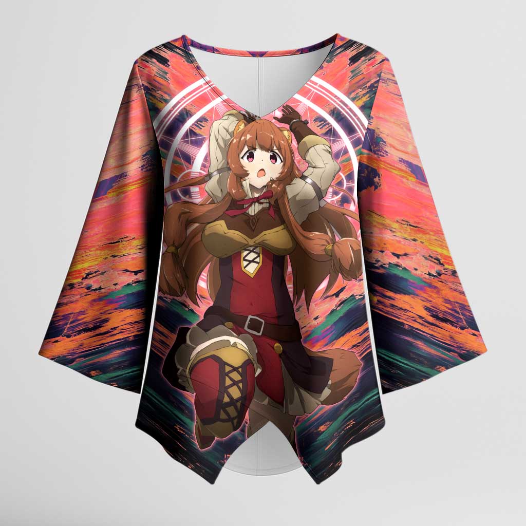 Raphtalia The Rising of the Shield Hero Kimono Sleeve Blouse with Magical Circle Effects and Energetic Battle Pose - The Mazicc