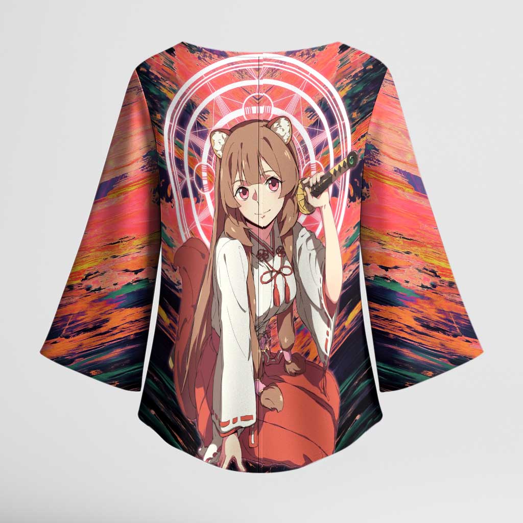 Raphtalia The Rising of the Shield Hero Kimono Sleeve Blouse with Magical Circle Effects and Energetic Battle Pose - The Mazicc