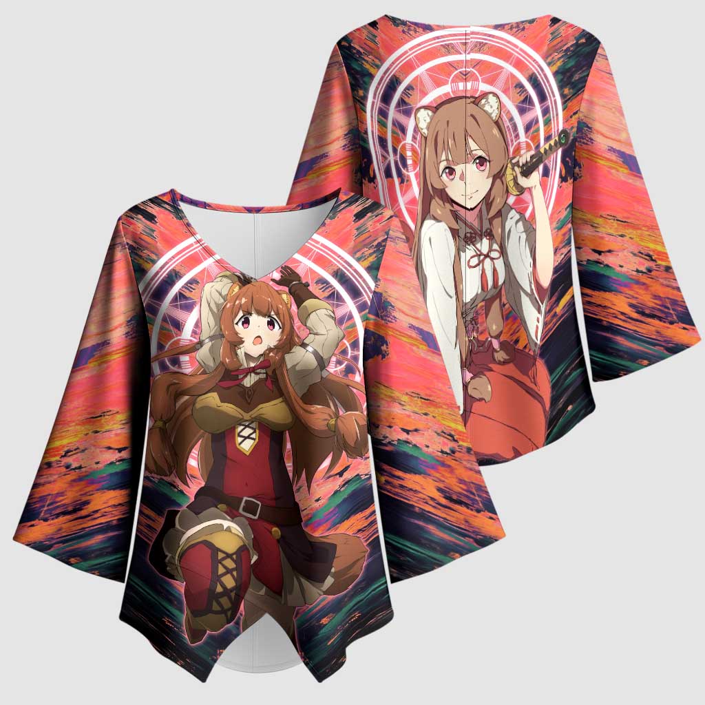 Raphtalia The Rising of the Shield Hero Kimono Sleeve Blouse with Magical Circle Effects and Energetic Battle Pose - The Mazicc