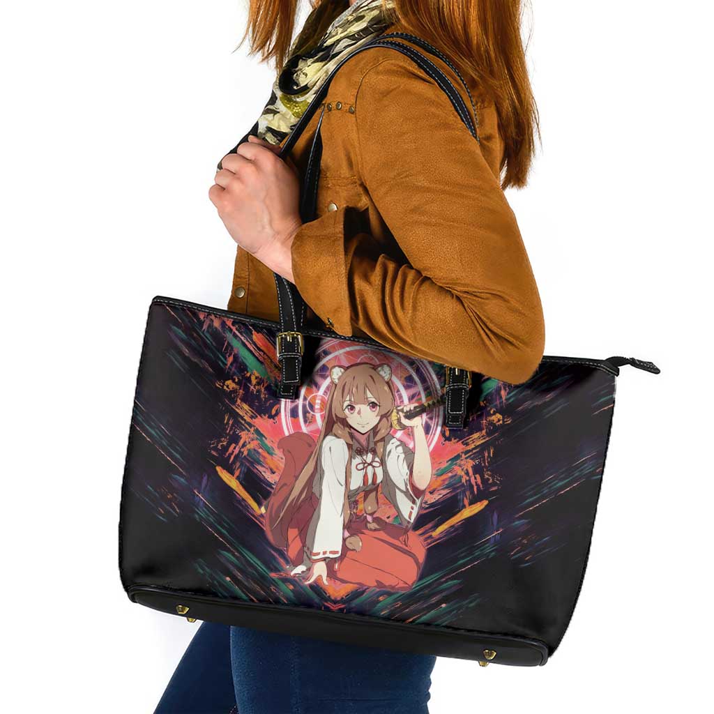 Raphtalia The Rising of the Shield Hero Leather Tote Bag with Magical Circle Effects and Energetic Battle Pose - The Mazicc