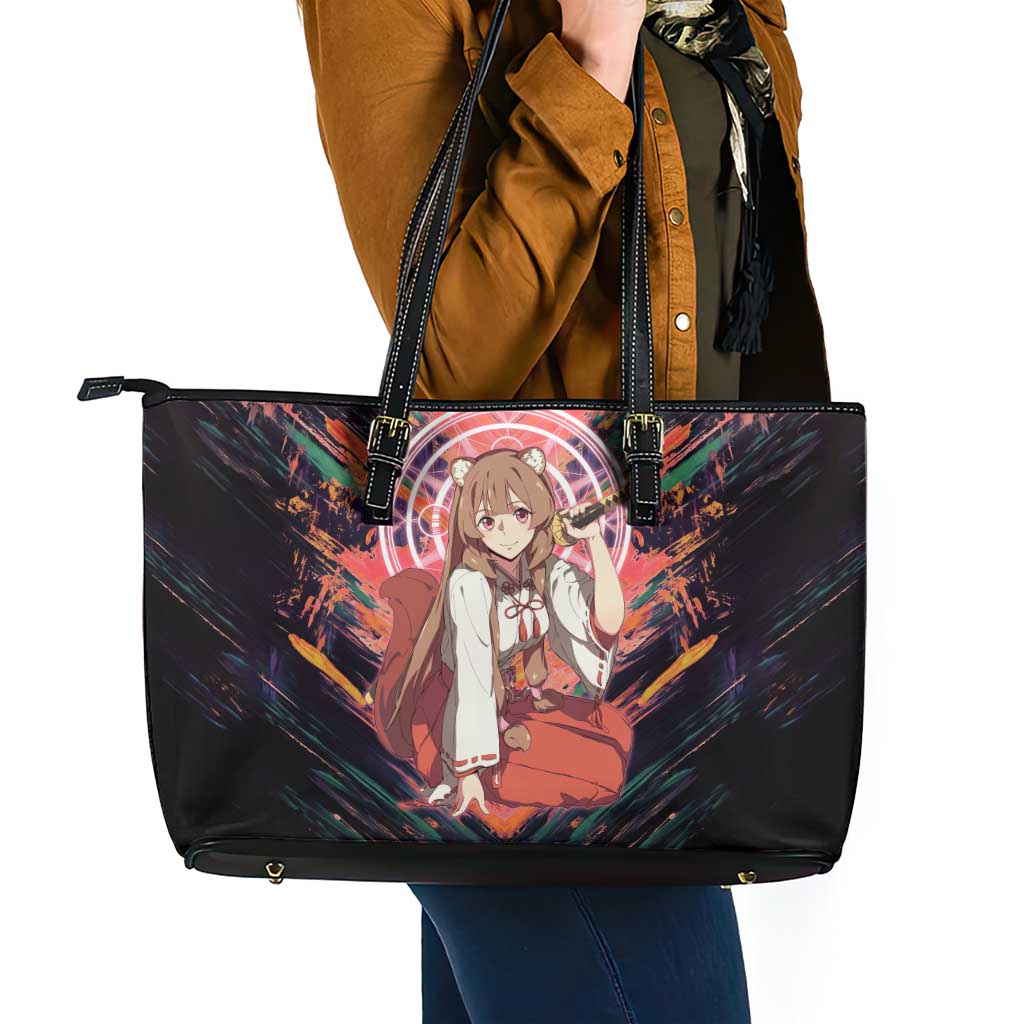 Raphtalia The Rising of the Shield Hero Leather Tote Bag with Magical Circle Effects and Energetic Battle Pose - The Mazicc