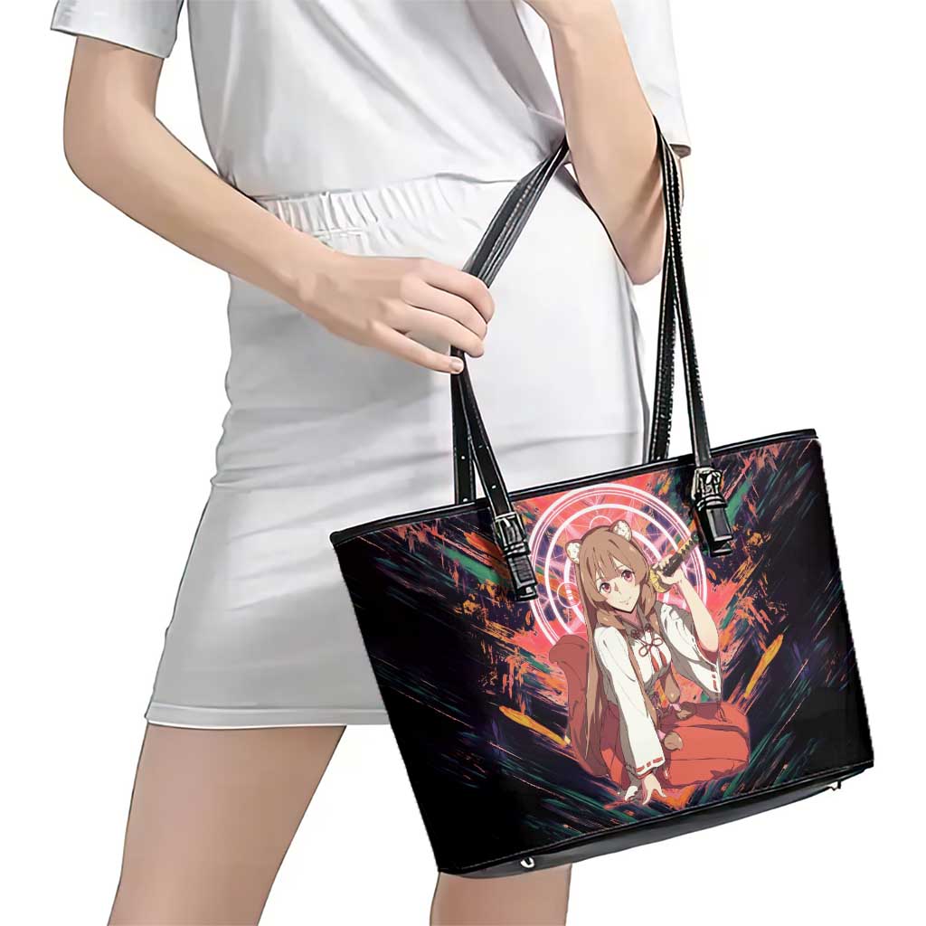 Raphtalia The Rising of the Shield Hero Leather Tote Bag with Magical Circle Effects and Energetic Battle Pose - The Mazicc