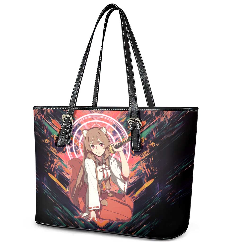 Raphtalia The Rising of the Shield Hero Leather Tote Bag with Magical Circle Effects and Energetic Battle Pose - The Mazicc