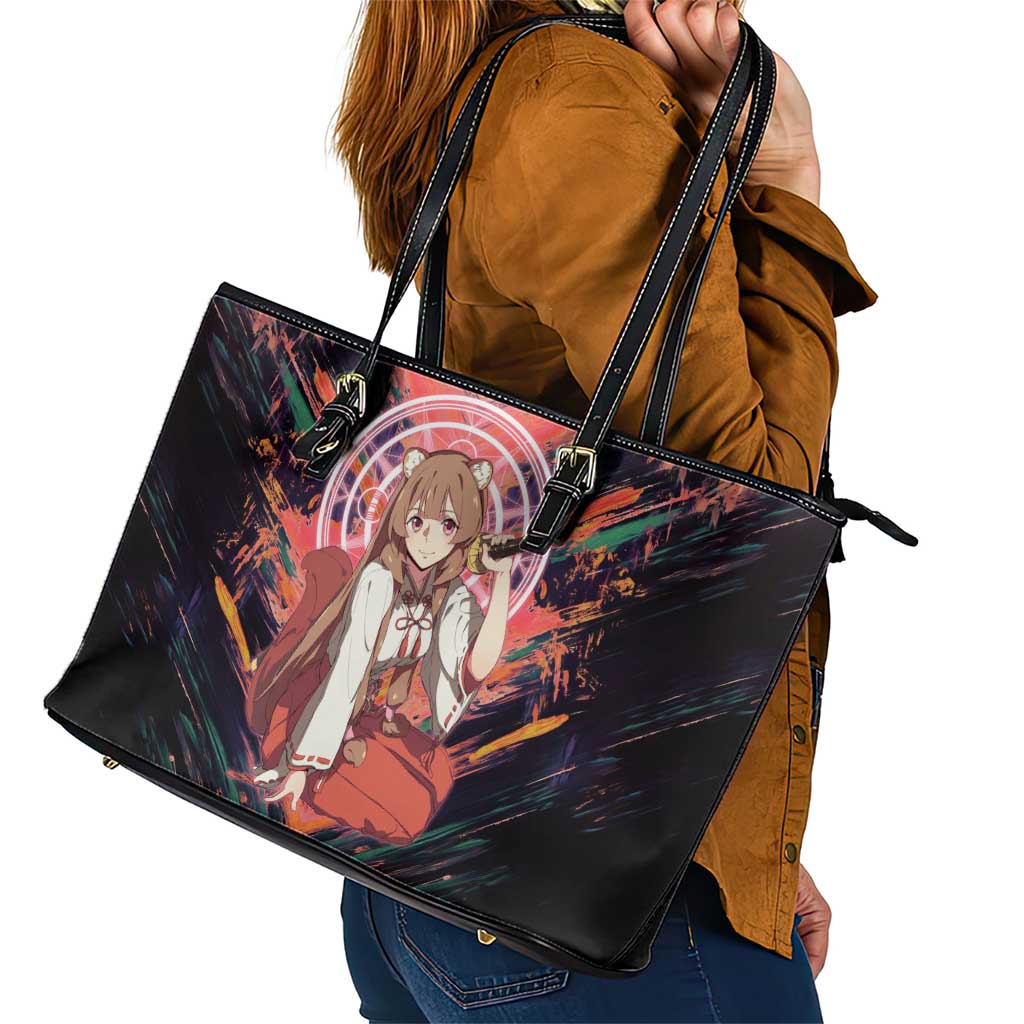 Raphtalia The Rising of the Shield Hero Leather Tote Bag with Magical Circle Effects and Energetic Battle Pose - The Mazicc