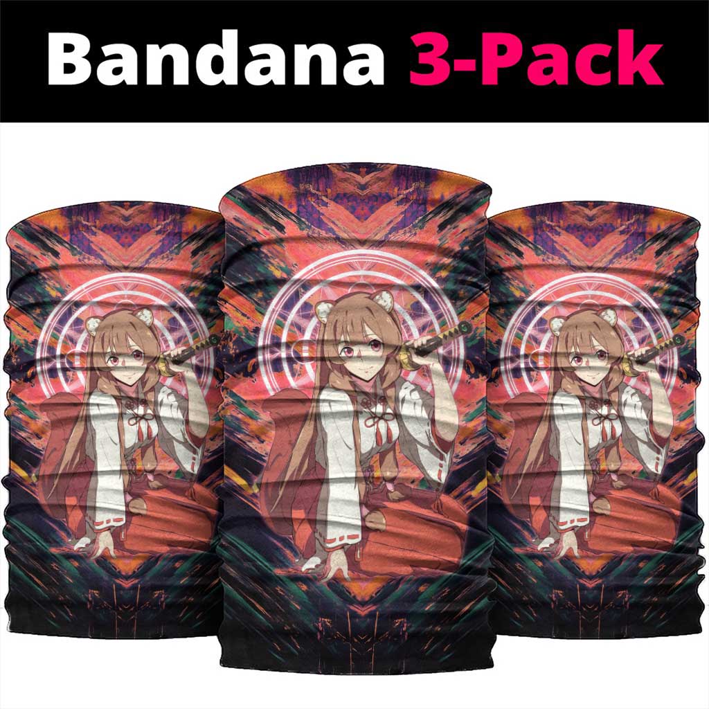 Raphtalia The Rising of the Shield Hero Neck Gaiter with Magical Circle Effects and Energetic Battle Pose - The Mazicc