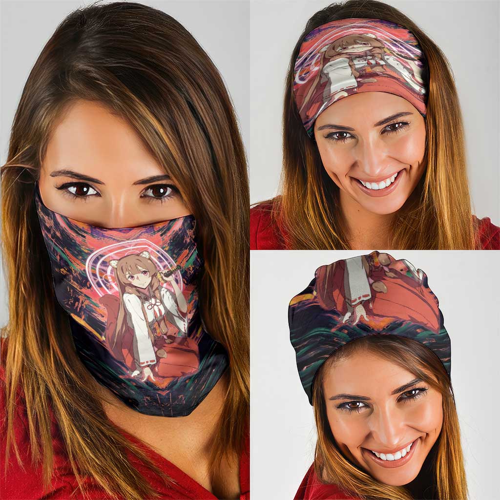 Raphtalia The Rising of the Shield Hero Neck Gaiter with Magical Circle Effects and Energetic Battle Pose - The Mazicc