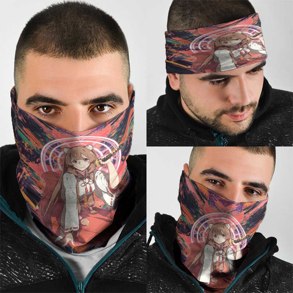 Raphtalia The Rising of the Shield Hero Neck Gaiter with Magical Circle Effects and Energetic Battle Pose - The Mazicc
