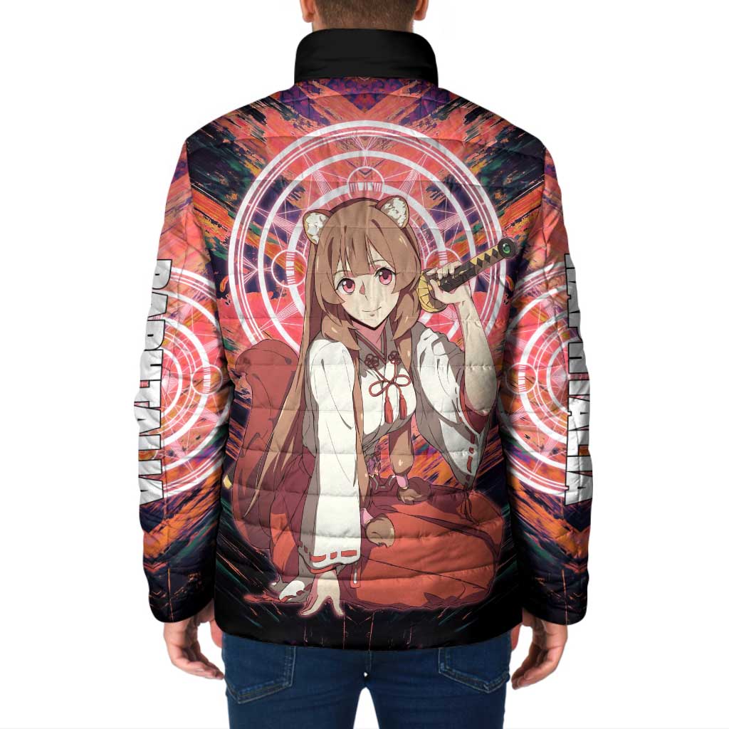 Raphtalia The Rising of the Shield Hero Padded Jacket with Magical Circle Effects and Energetic Battle Pose - The Mazicc