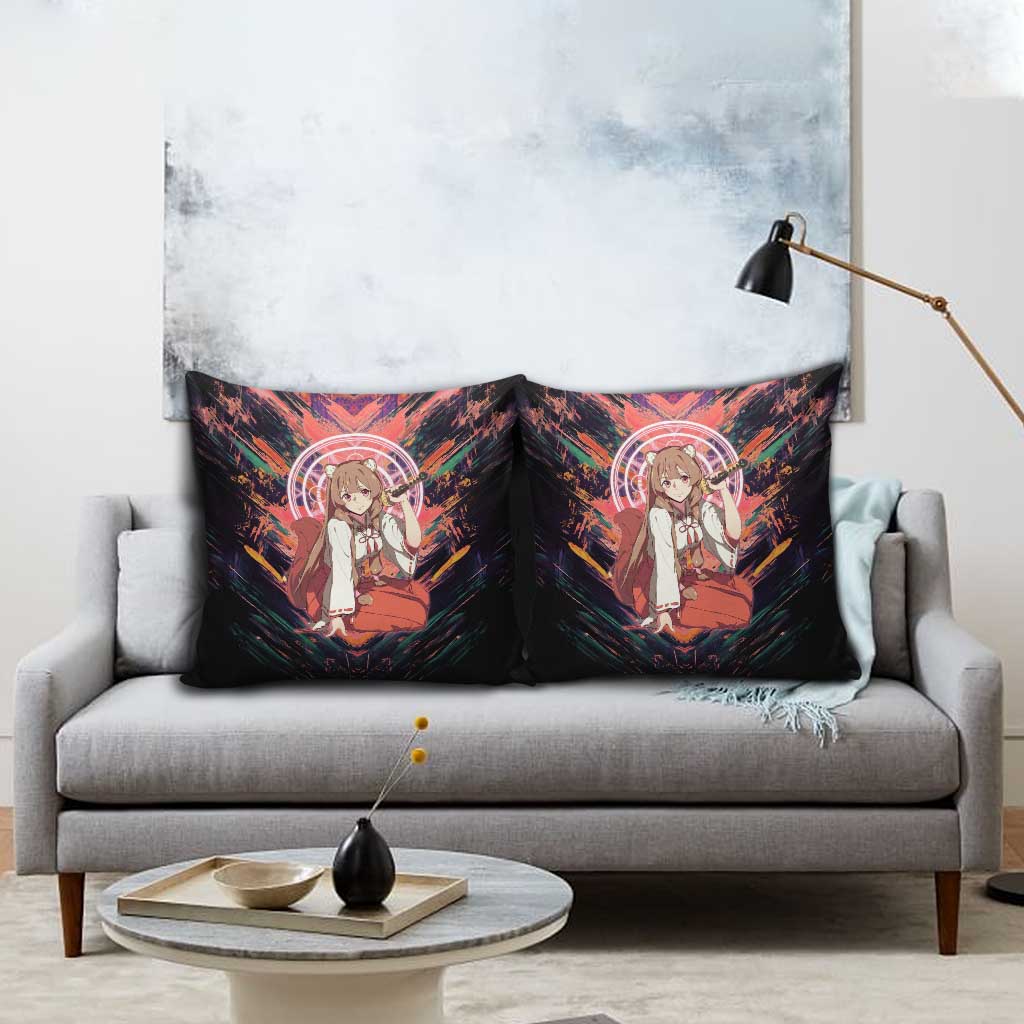 Raphtalia The Rising of the Shield Hero Pillow Cover with Magical Circle Effects and Energetic Battle Pose - The Mazicc